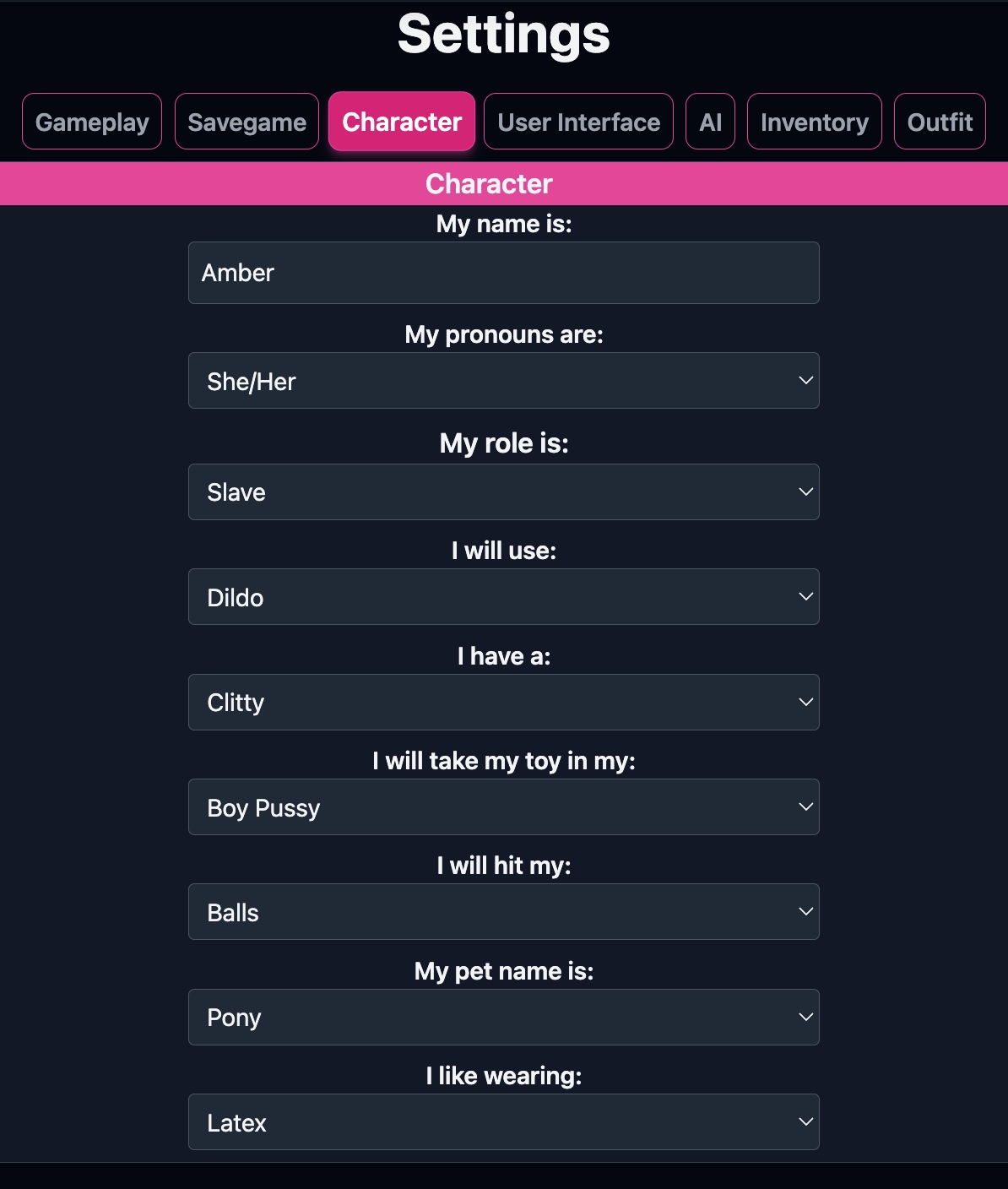 Character Settings