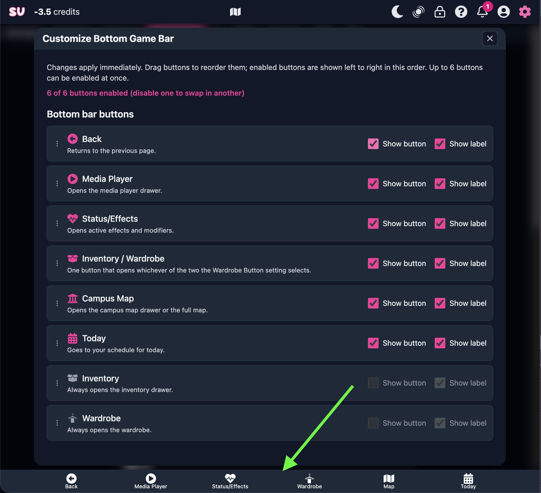 Bottom Bar Customization