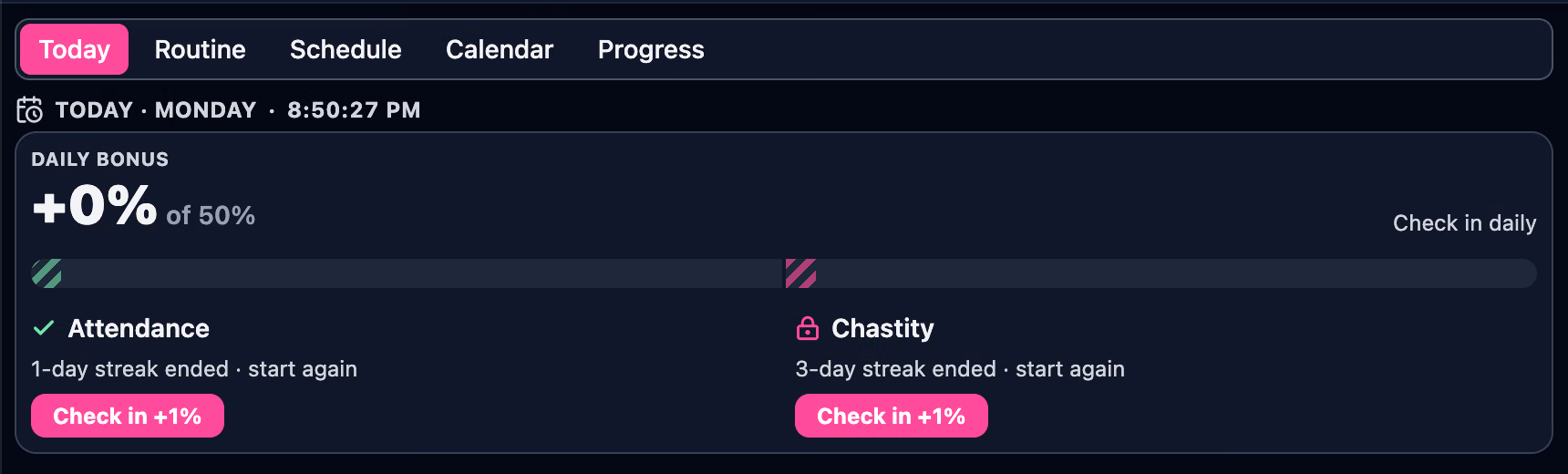Daily Check-in System